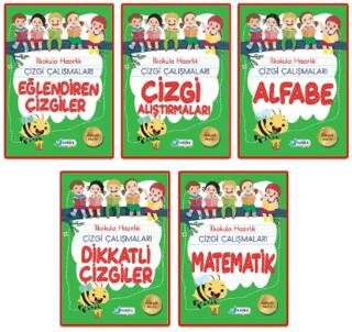 5-6 Yaş İlkokula Hazırlık Çizgi Çalışmaları Seti 6 Kitap - 1