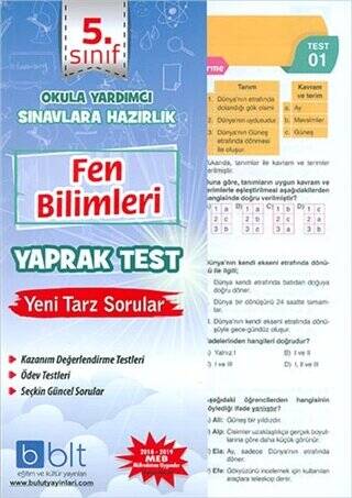 5. Sınıf Fen Bilimleri Yaprak Test - 1