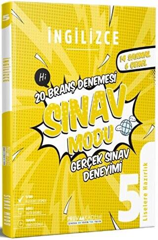 5. Sınıf İngilizce Sınav Modu 20 Branş Denemesi - 1