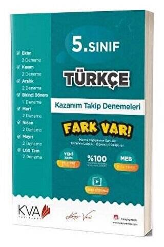 5. Sınıf Türkçe Fark Var Kazanım Takip Denemeleri - 1