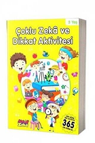 5 Yaş Çoklu Zeka ve Dikkat Aktivitesi - Sarı Kitap - 1