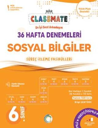 6. Sınıf Classmate Sosyal Bilgiler 36 Hafta Denemeleri - 1