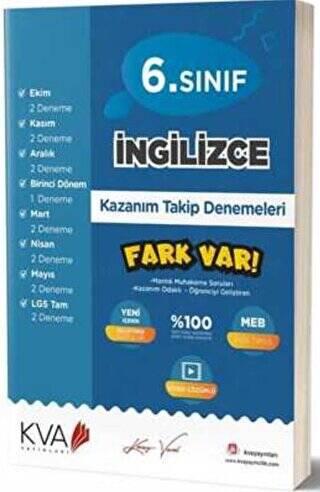 6. Sınıf İngilizce Fark Var Kazanım Takip Denemeleri - 1