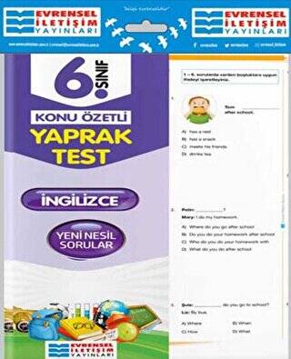 6. Sınıf İngilizce Konu Özetli Yaprak Test - 1