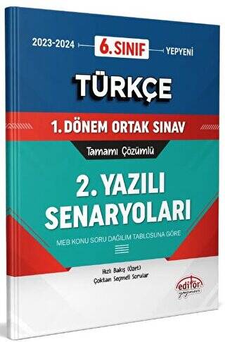 6. Sınıf Türkçe 1. Dönem Ortak Sınavı 2. Yazılı Senaryoları Tamamı Çözümlü - 1