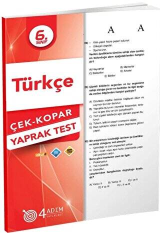 6. Sınıf Türkçe Çek Kopar Yaprak Test - 1