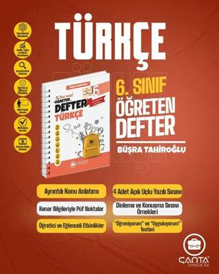 6. Sınıf Türkçe Okula Yardımcı Öğreten Defter 2025-2026 - 1