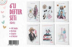 6`lı Defter Seti - Girls - Note The Time