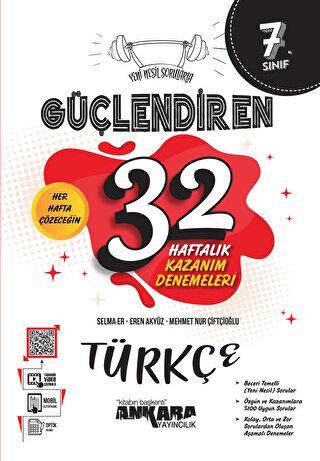 7. Sınıf Güçlendiren 32 Haftalık Türkçe Kazanım Denemeleri - 1