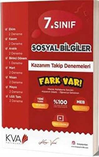 7. Sınıf Sosyal Bilgiler Fark Var Kazanım Takip Denemeleri - 1