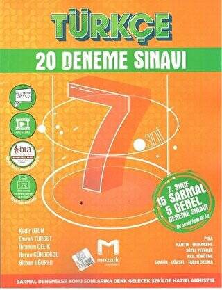 7. Sınıf Türkçe 20 Deneme Sınavı - 1