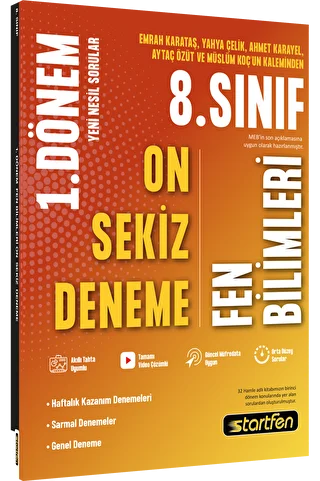 8. Sınıf 1. Dönem 18`li Fen Bilimleri Denemesi - 1