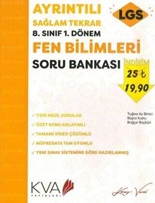 8. Sınıf 1. Dönem LGS Fen Bilimleri Ayrıntılı Sağlam Tekrar Soru Bankası - 1