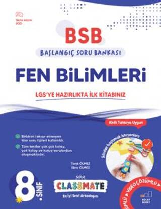 8. Sınıf Classmate Başlangıç Fen Bilimleri Soru Bankası - 1