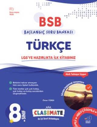 8. Sınıf Classmate Başlangıç Türkçe Soru Bankası - 1