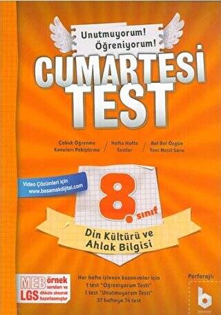 8. Sınıf Cumartesi Test Din Kültürü ve Ahlak Bilgisi - 1