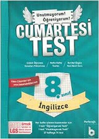 8. Sınıf Cumartesi Test İngilizce - 1