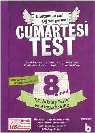 8. Sınıf Cumartesi Test T.C İnkılap Tarihi ve Atatürkçülük - 1