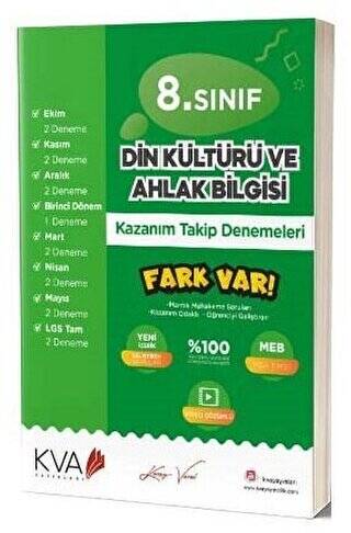 8. Sınıf Din Kültürü ve Ahlak Bilgisi Fark Var Kazanım Takip Denemeleri - 1
