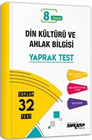 8. Sınıf Din Kültürü ve Ahlak Bilgisi Yaprak Test - 1