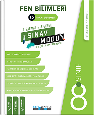 8. Sınıf Fen Bilimleri Sınav Modu 15 Deneme - 1