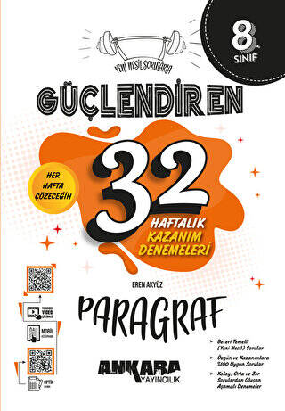 8. Sınıf Güçlendiren 32 Haftalık Paragraf Kazanım Denemeleri - 1