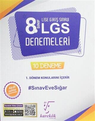 8. Sınıf LGS 1. Dönem Konuları 10 Deneme Kitabı - 1