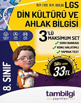 8. Sınıf LGS Din Kültürü ve Ahlak Bilgisi 3`lü Maksimum Set - 1