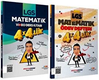 8. Sınıf LGS Matematik 4 4 lük Video Ders Kitabı + Ödev Defteri - 1