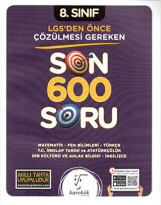8. Sınıf LGS`den Önce Çözülmesi Gereken Son 600 Soru - 1