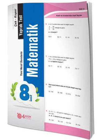 8. Sınıf Matematik Çek-Kopar Yaprak Test - 1