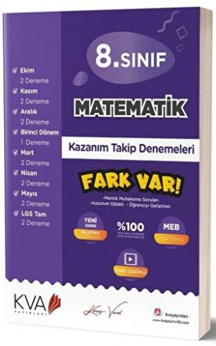 8. Sınıf Matematik Fark Var Kazanım Takip Denemeleri - 1