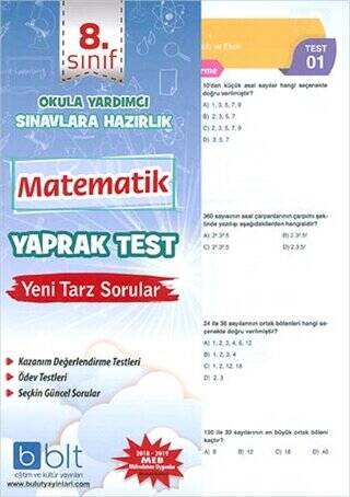 8. Sınıf Matematik Yaprak Test - 1