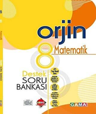 8. Sınıf Orjin Matematik Destek Soru Bankası - 1
