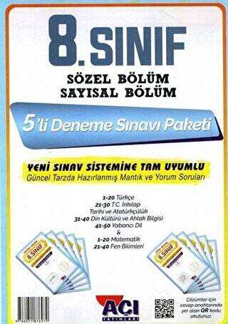 8. Sınıf Sayısal Sözel 5 li Deneme Sınavı - 1