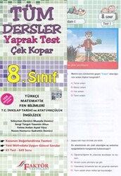 8. Sınıf Tüm Dersler Yaprak Test Çek Kopar - 1