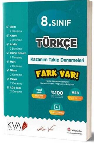 8. Sınıf Türkçe Fark Var Kazanım Takip Denemeleri - 1