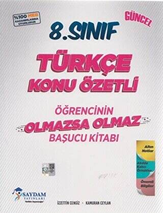 8. Sınıf Türkçe Konu Özetli Olmazsa Olmaz Başucu Kitabı - 1