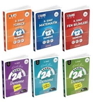 8. Sınıf Türkçe + Matematik + Fen Bilimleri + İngilizce + Din Kültürü Ve Ahlak Bilgisi + T.C İnkılap Tarihi Ve Atatürkçülük Sarmal Deneme Set - 1