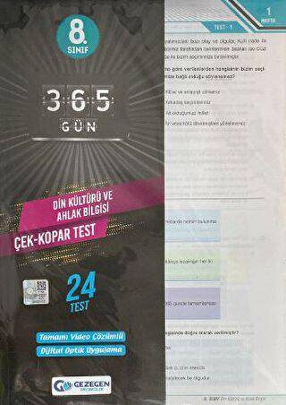 8.Sınıf 365 Gün Din Kültürü ve Ahlak Bilgisi Yaprak Test - 1