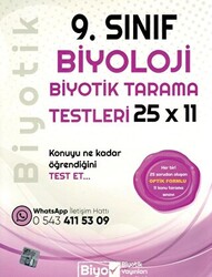 9. Sınıf Biyoloji 25 x 11 Biyotik Tarama Testleri - 1