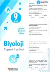 9. Sınıf Biyoloji Yaprak Test - Nitelik Yayınları - Bayilik