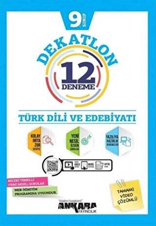 9. Sınıf Türk Dili ve Edebiyatı Dekatlon 12 Deneme - 1