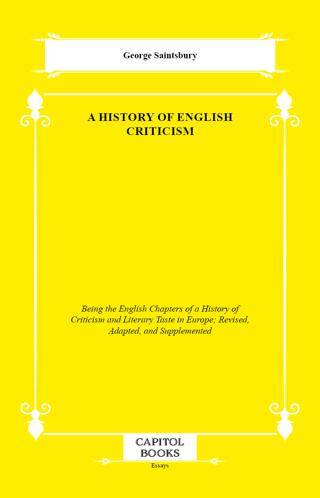 A History of English Criticism - 1