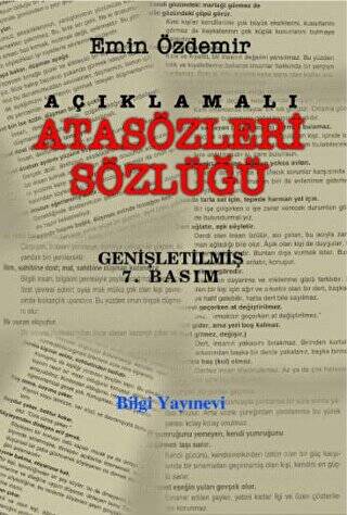 Açıklamalı Atasözleri Sözlüğü - 1