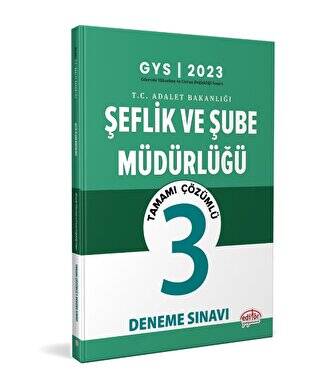 Adalet Bakanlığı Şube Müdürü Merkez - Şef Merkez GYS Çözümlü 3 Deneme Sınavı - 1