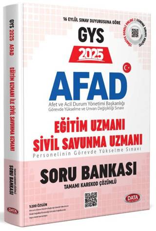 AFAD Eğitim Uzmanı İle Sivil Savunma Uzmanı GYS Soru Bankası - Karekod Çözümlü - 1