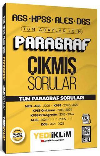 AGS KPSS ALES DGS Tüm Adaylar İçin Paragraf Tamamı PDF Çözümlü Tüm Paragraf Soruları Çıkmış Sorular - 1