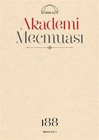 Akademi Mecmuası Sayı: 188 Ekim 2018 - 1