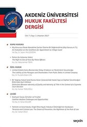 Akdeniz Üniversitesi Hukuk Fakültesi Dergisi Cilt:7 - Sayı:1 - 1